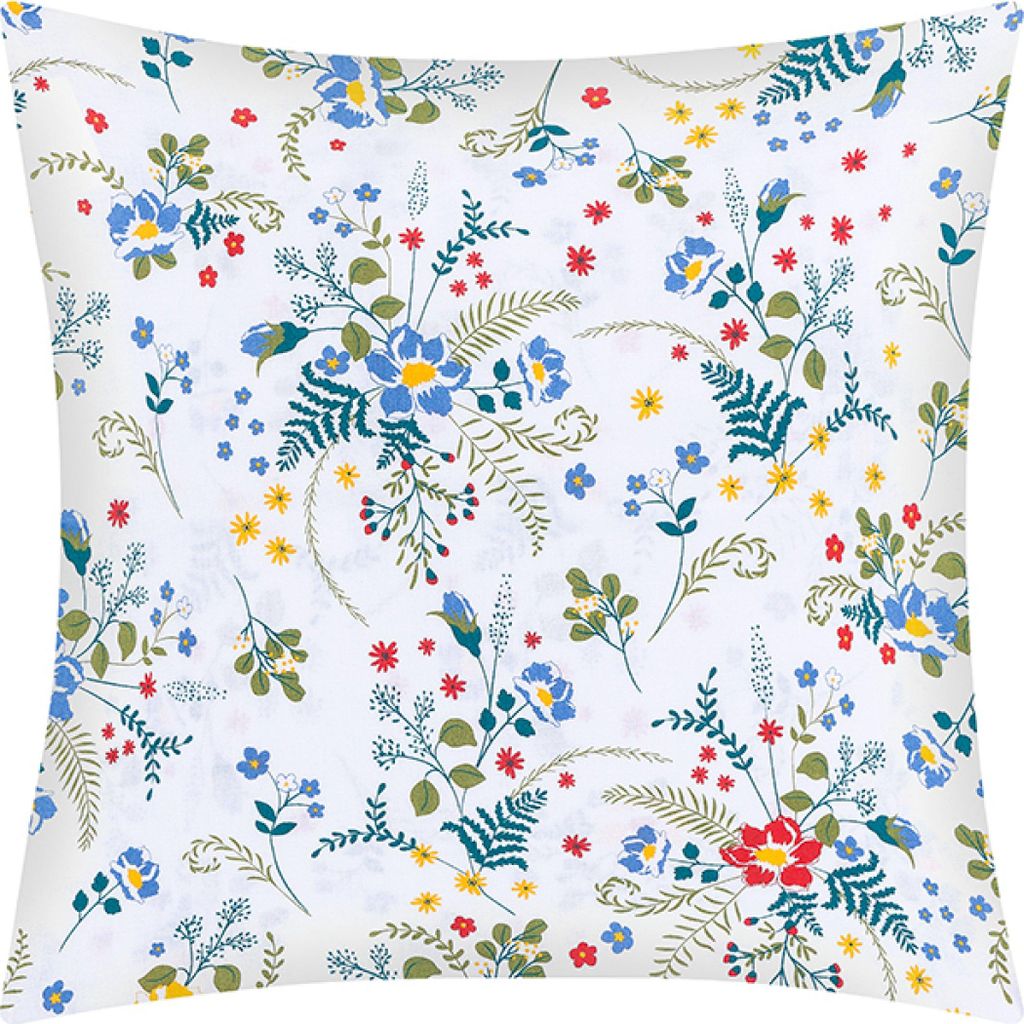 Baumwoll-Kissenbezug - 40x40 cm - Blau,Gelb,Rot