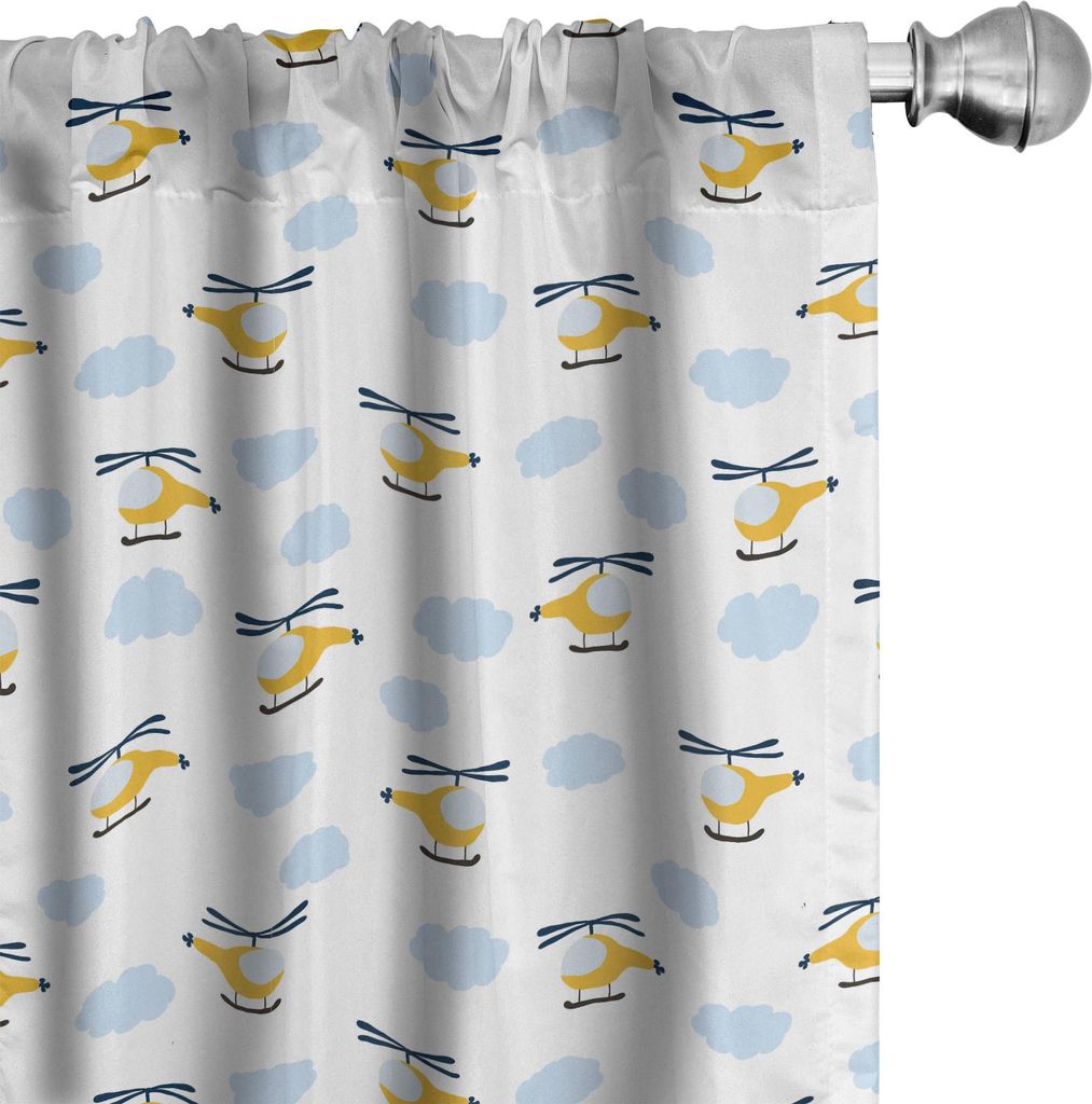ABAKUHAUS Kindergarten Vorhänge, Gardinen, Nette Flugzeuge in Wolken Kinder Jungen Mädchen Babyshower Playroom Cartoon Design, 2 Stück 75 x 175 ...
