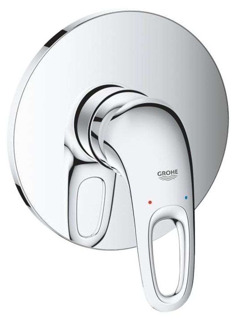 GROHE Einhand-Brausebatterie Eurostyle 24048_3, Fertigmontageset für Rapido SmartBox, Hebel offen, chrom