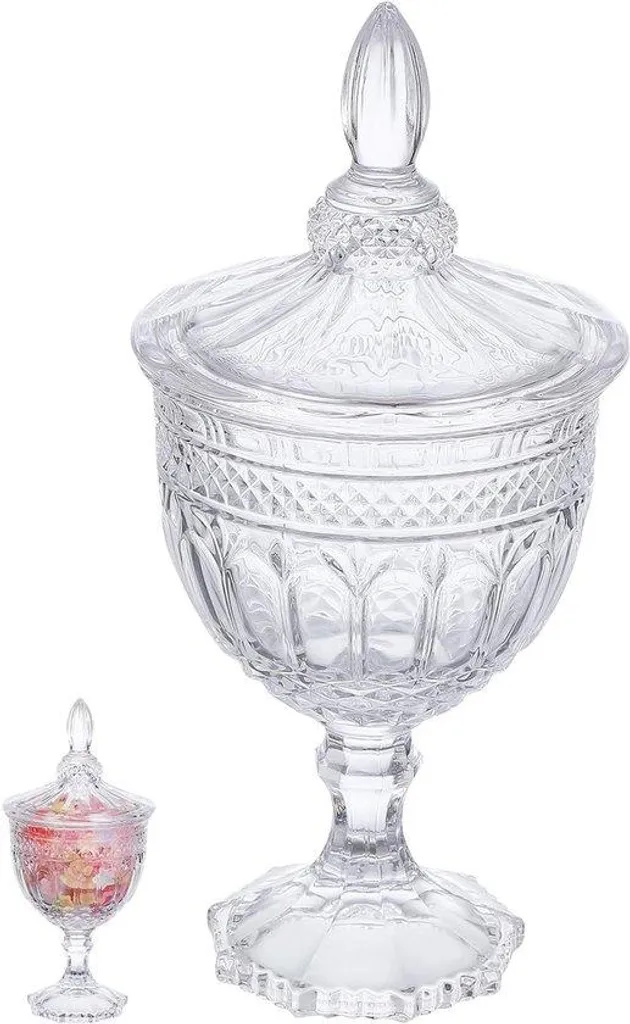 Ensemble de bocaux en verre cristallin pour buffet avec socle de service
