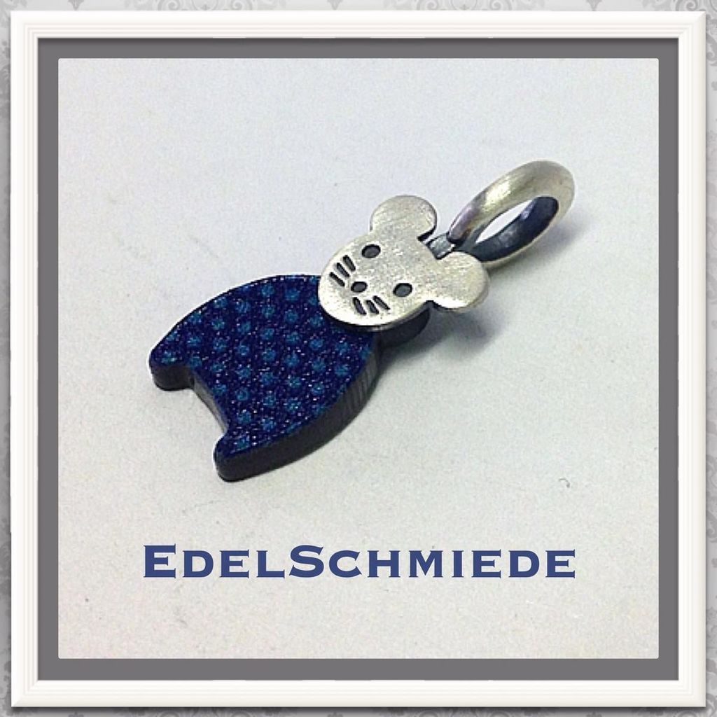 Edelschmiede925 winzige Maus 925 Silber mit Acryl Platte Produktbild 