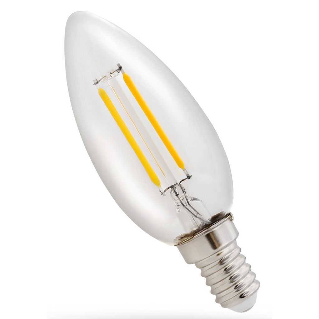 LED Filament Leuchtmittel Kerze C35 1W E14 klar 110lm 827 warmweiß 2700K