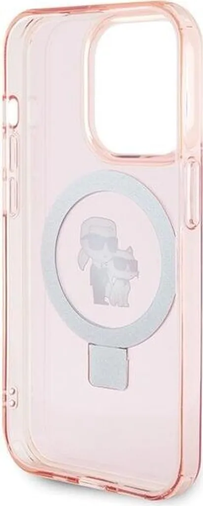 Custodia iPhone 15 Pro Karl Lagerfeld MagSafe Ring Stand Rosa Originale - 6