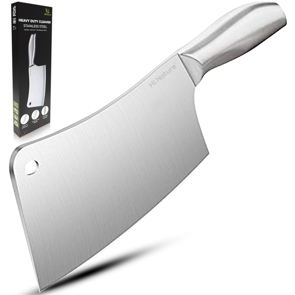 HI NATURE™ Edelstahl Hackbeil Küchenbeil 29 cm – Produktbild 