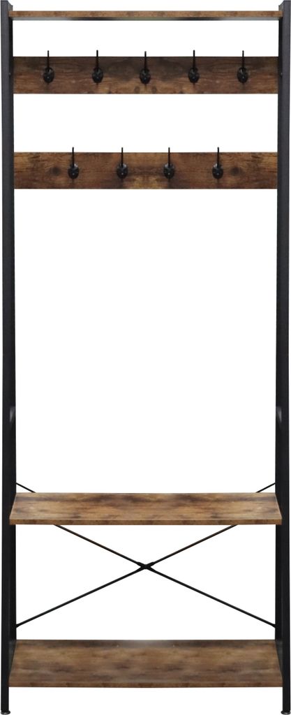 Industrielle Garderobe mit Bank und Schuhregal – cool und stilvoll!