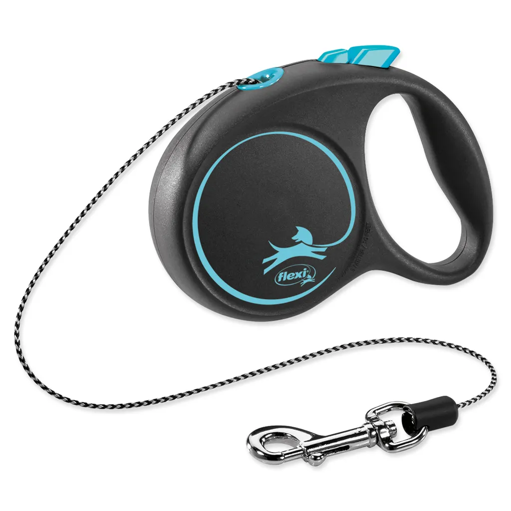 Guinzaglio a Corda Flexi Black Design 3 metri Blu | Sicurezza XS 8kg