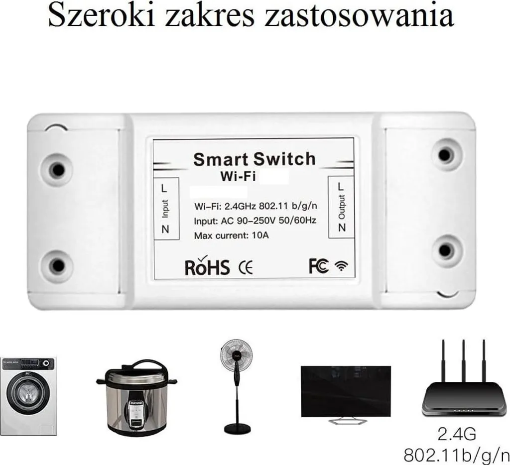 Interrupteur Intelligent WiFi Tuya Smart Life Relais Commande à Distance