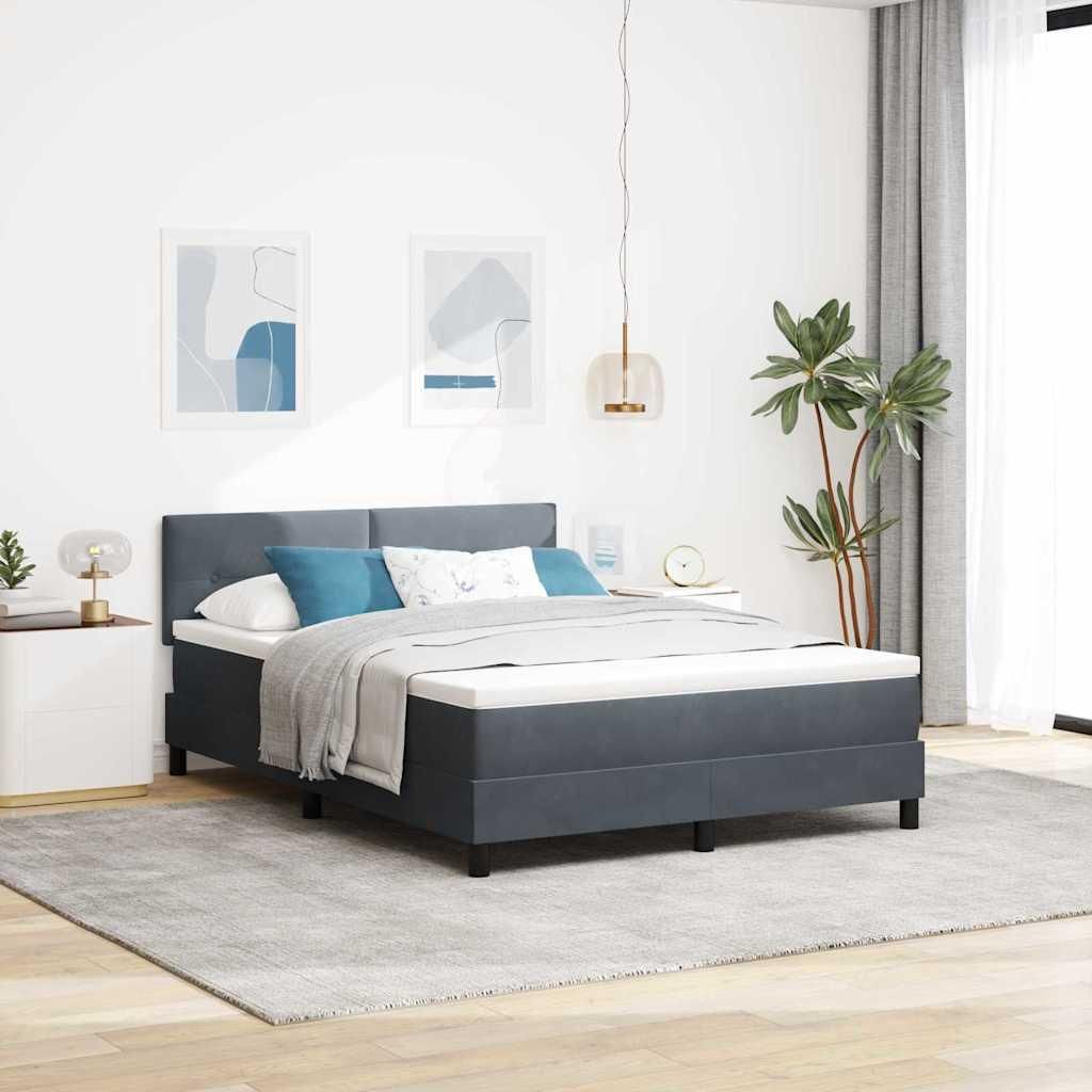 Maison Exclusive - Boxspringbett mit Matratze Dunkelgrau 140 x 200 cm Samt