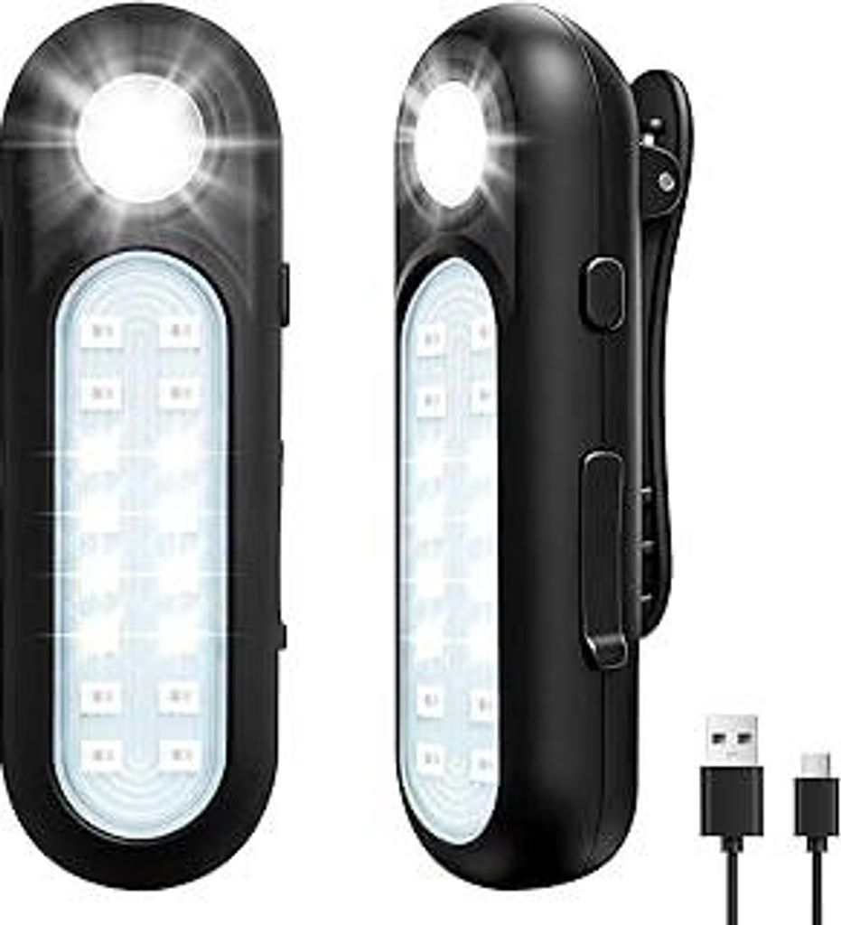 Taximi LED Clip Lamp - 300 Lumen Lauflicht Joggen Licht mit 6 Modi, IPX5 Wasserdicht LED Blinklicht Schulranzen Licht für Hundegeschirr, Kinder Re...