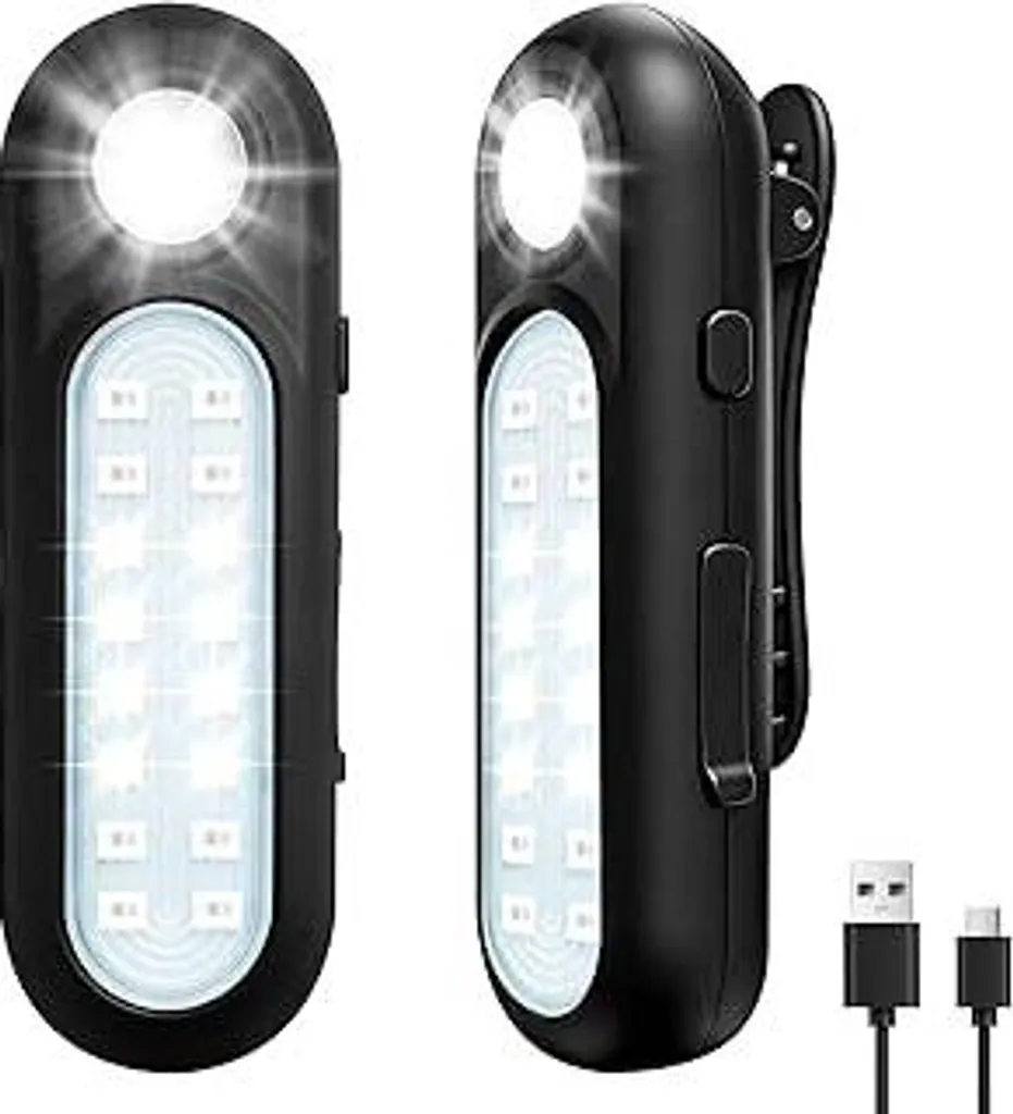 Taximi LED Clip Lamp - Luce da jogging a 300 lumen con 6 modalità, IPX5 impermeabile LED lampeggiante Luce per zaino scolastico per pettorina per cani, riflettori per bambini da attaccare allo zaino o ai vestiti, 2 pezzi - 1