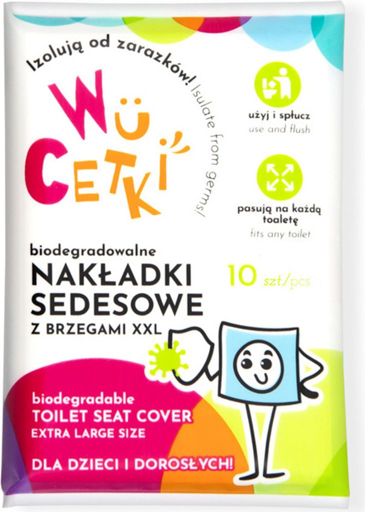 WuCetki Einweg-Toilettensitzbezüge aus Papier mit XXL-Rändern für Kinder und Erwachsene, 10 Stk.
