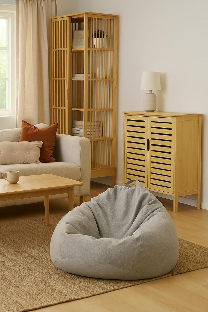 Pouf Poltrona Relax Per Bambini A Forma Di Stella Grigia | Lounge Pug - 3