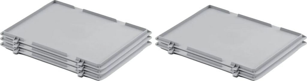 SparSet 5x Scharnierdeckel für Eurobehälter | BxT 30x40cm | Eurobox, Transportbox, Transportbehälter, Stapelbehälter