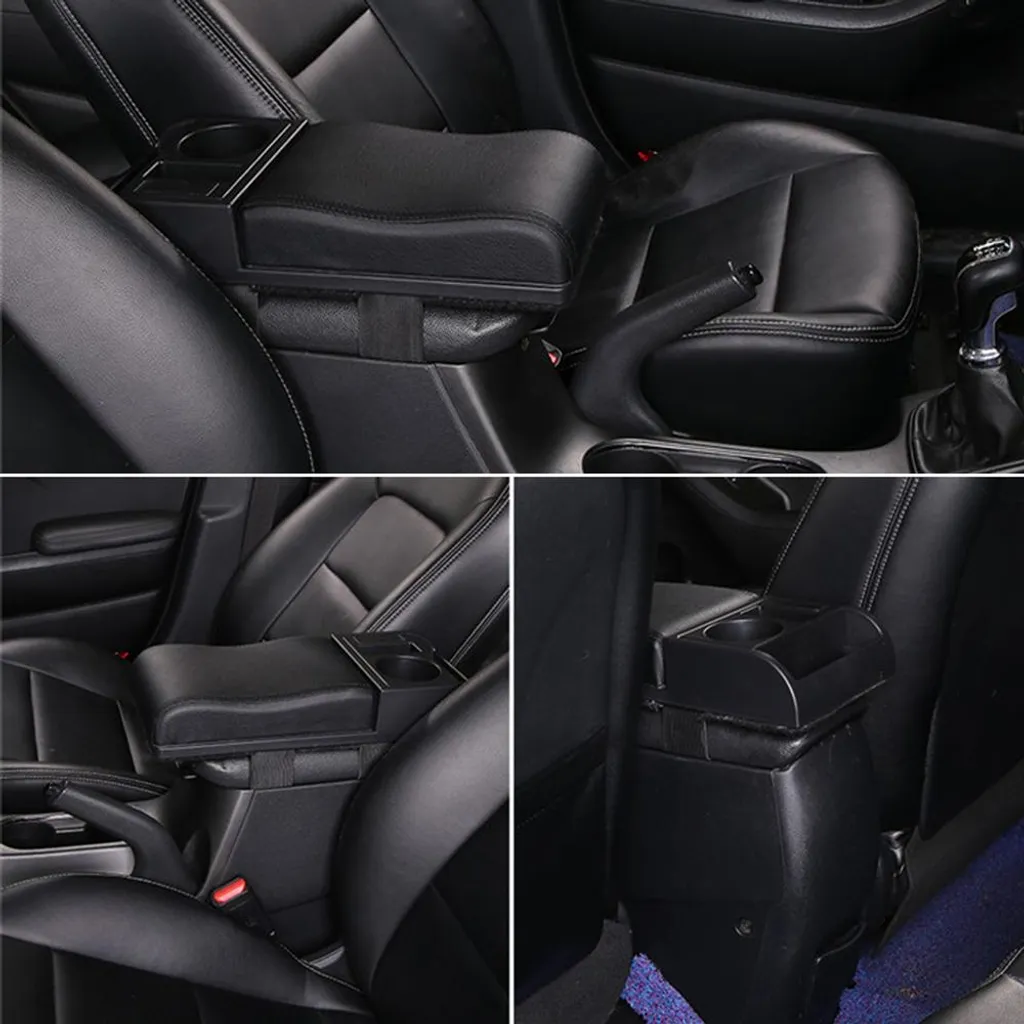 Coussin d'accoudoir multifonctionnel en cuir pour console de voiture