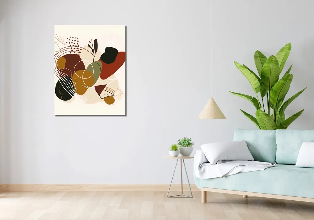 Tableau Éruption organique 70x90 cm pour dynamiser une pièce de vie