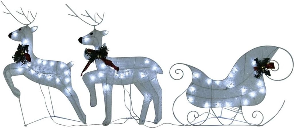 vidaXL Rentier mit Schlitten Weihnachtsdekoration 60 LEDs Produktbild 