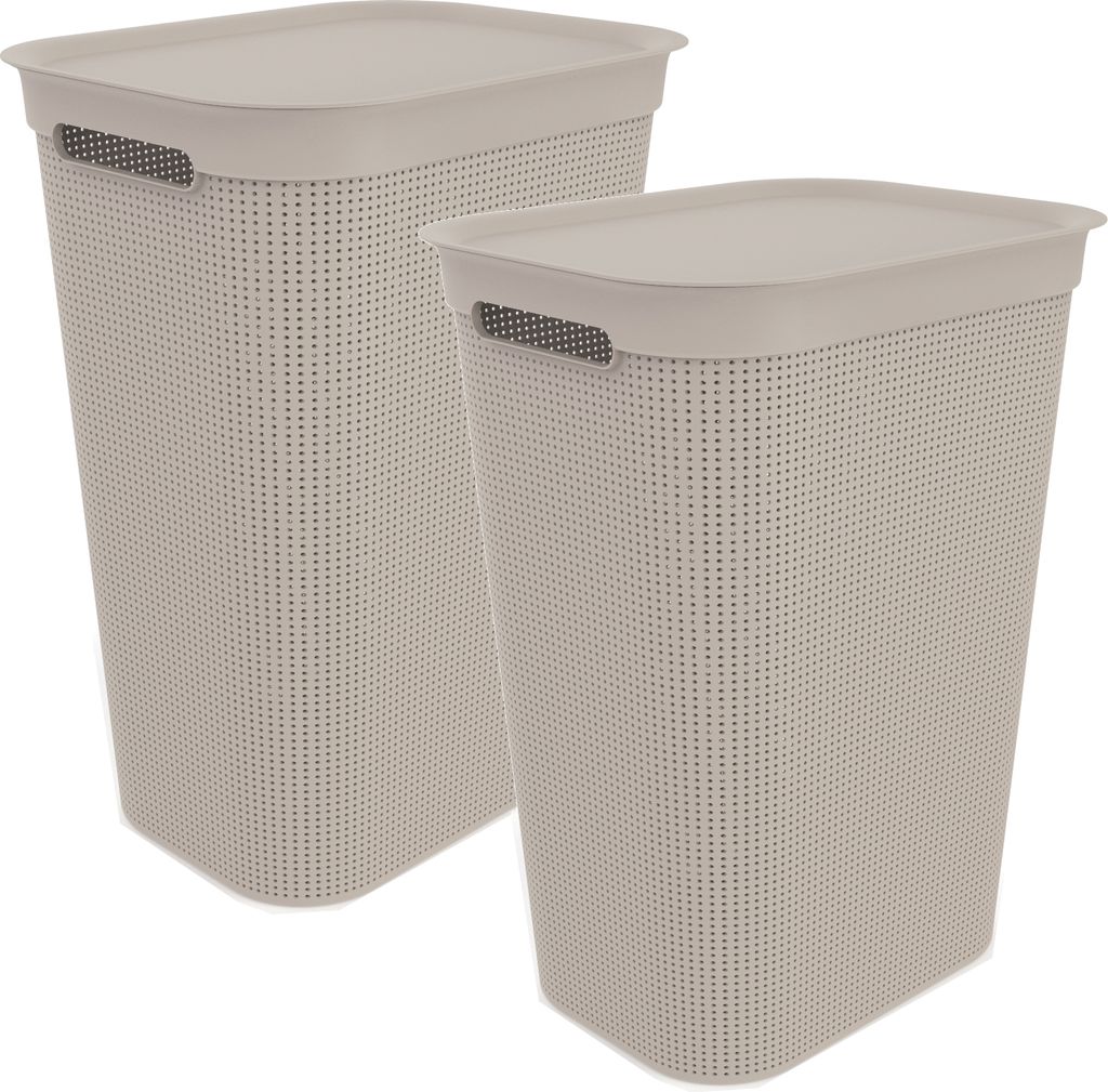 2er Set Wäschesammler 50 l BRISEN, Farbe:Cappuccino Produktbild 