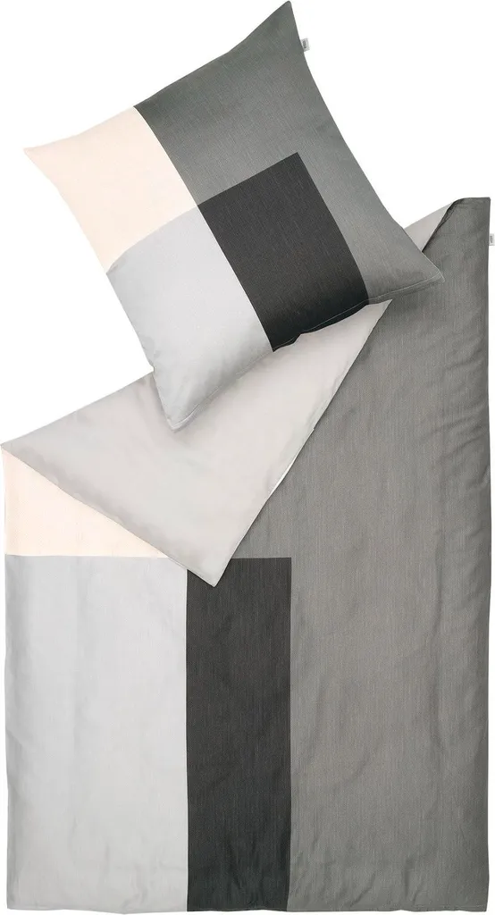 Schöner Wohnen set di biancheria da letto in raso Art Colore grigio Dimensioni 155x220+80x80