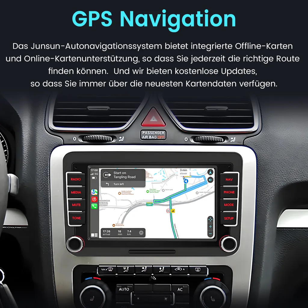 Sistema Infotainment VW Android 13 2DIN 7 Pollici GPS WiFi Bluetooth - 9