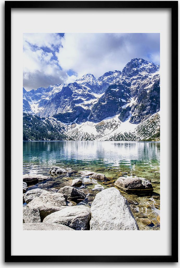 Bild - Bilderrahmen - 40 cm x 60 cm - MDF - Rahmen - Wandkunst - Seeauge der Tatra-Berge