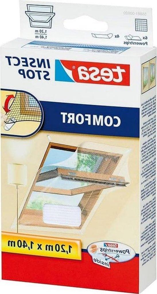 Insektenschutz Comfort Fensterrollo mit Klettband, 120x140cm, Mückenhor