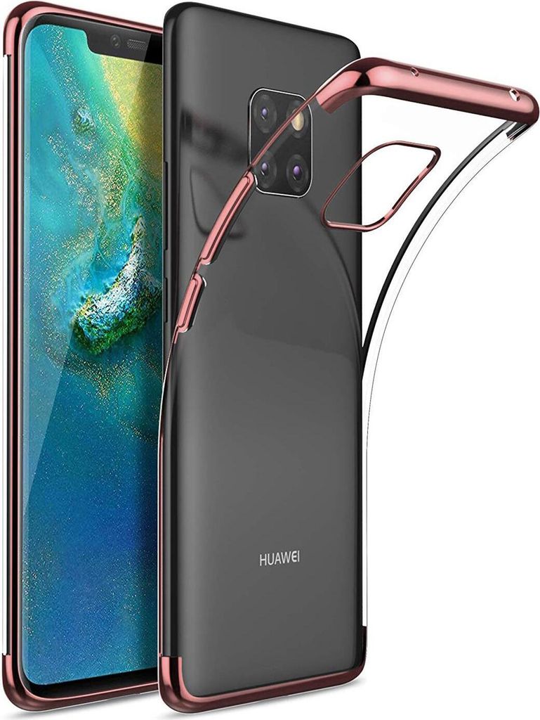 Conie Silikon Schutzhülle für Huawei Mate 20 Pro Tasche Case Cover Bumper Hülle Rand in Rosegold