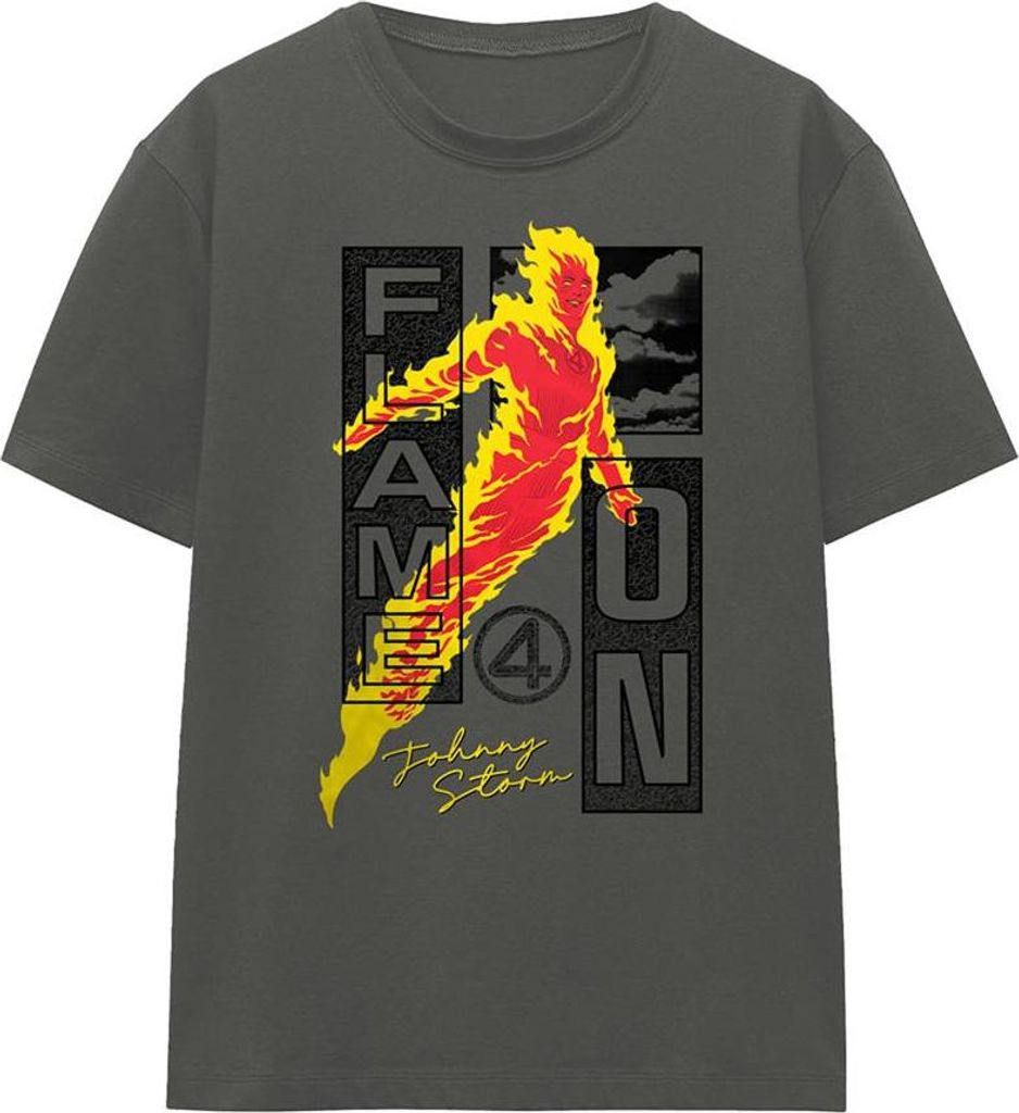 Fantastic Four - "Flame On Trend" T-Shirt für Damen TV23077 (S) (Hellgrau)
