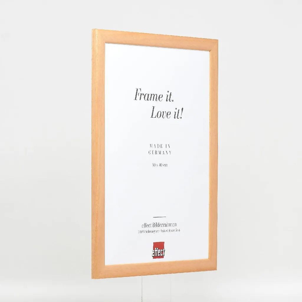 FRAMO 35mm Cornice In MDF Fatta A Mano 45x34 Cm | Vetro Acrilico Antiriflesso | Colore Faggio | Produzione Tedesca