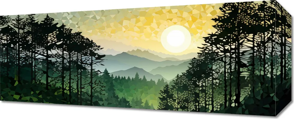Image 50 x 20 cm Mosaïque des Sons de la Nature - Déco Murale Zen