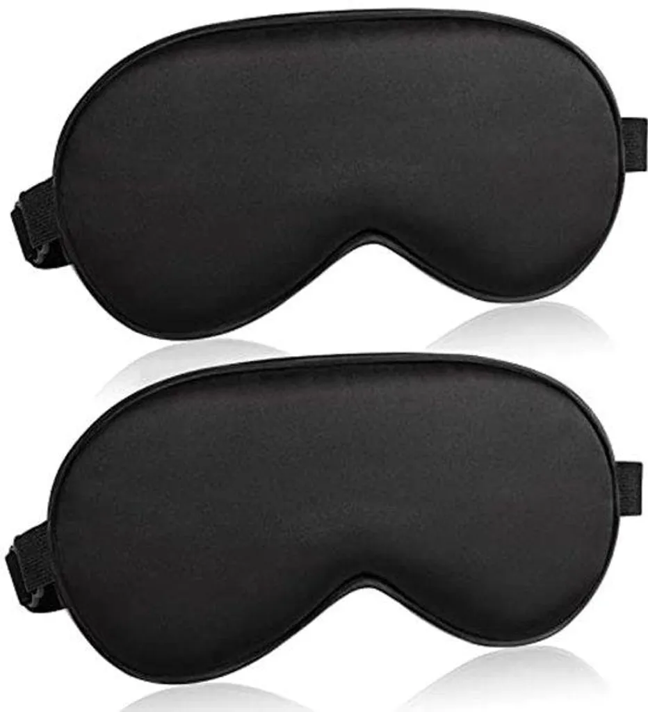Masque de sommeil anti-lumière noir ajustable pour dormir sans gêne