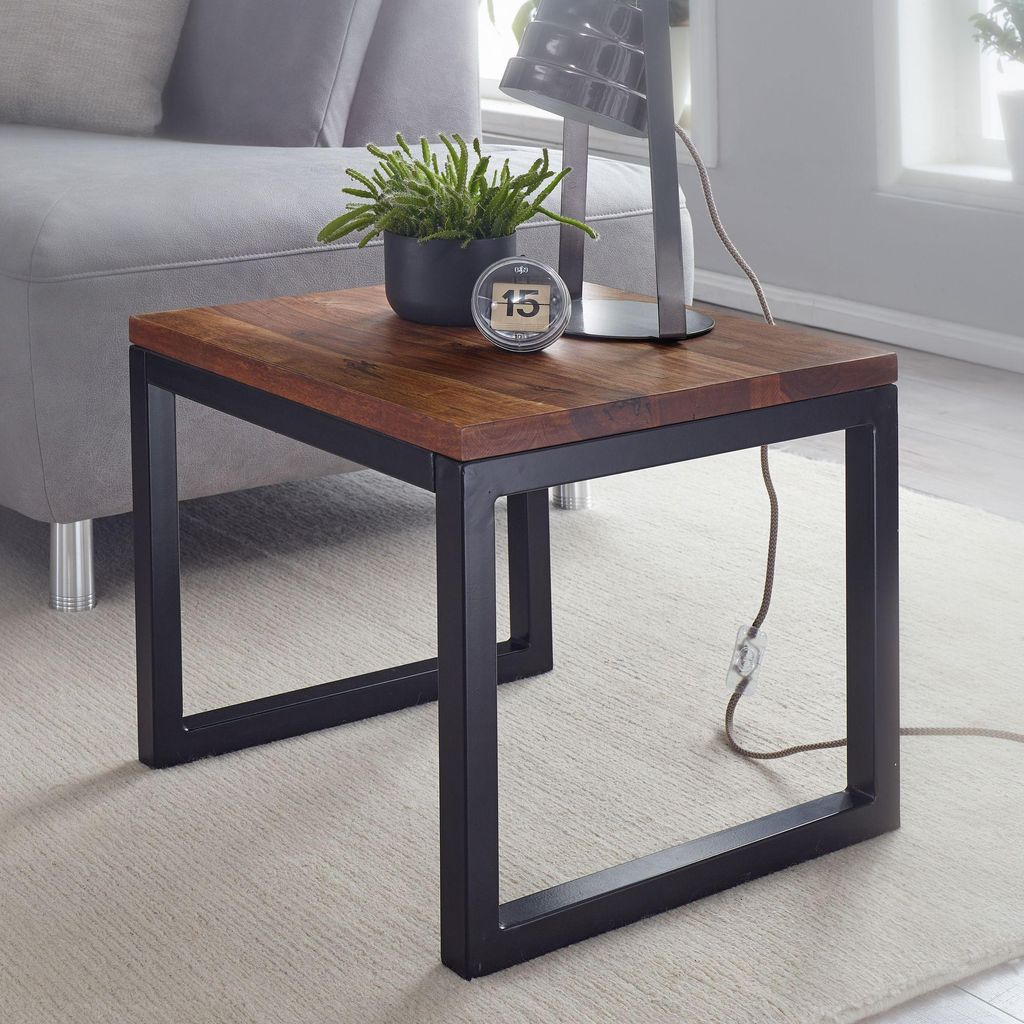 FineBuy Beistelltisch 45x40x45 cm Sheesham Massivholz / Produktbild 