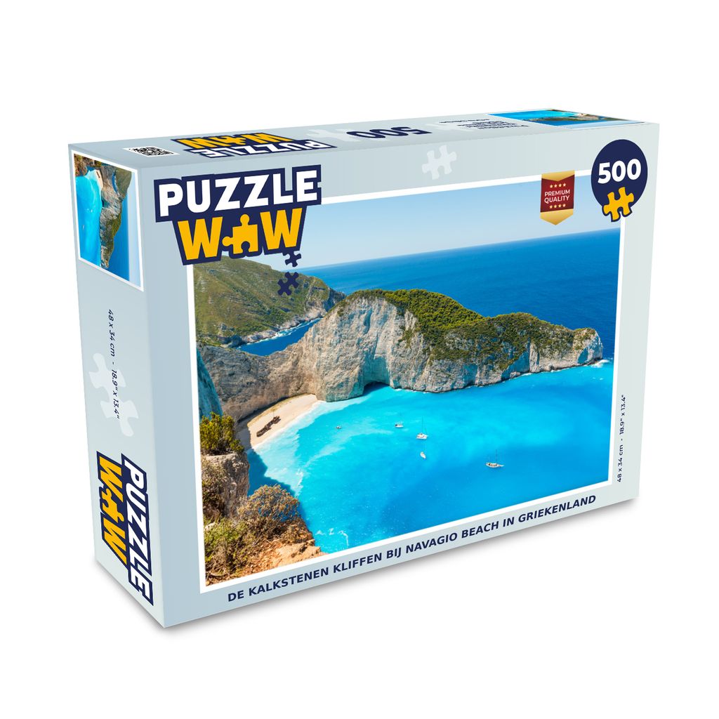 MuchoWow Puzzle 500 Teile Die Kalksteinklippen am Strand von Navagio in Griechenland - 500 Teile - Kinder - Selberbauen - Puzzlespiele