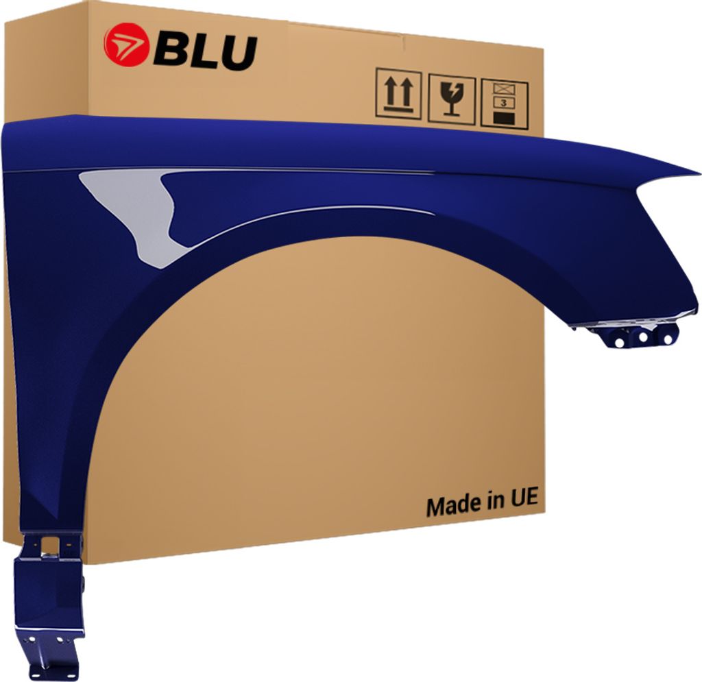BLU Kotflügel Passend für Audi A3 8P II-generation LIFT LZ5J Rechts Blau MoroBlau | 2008-2012 | Vorderseite Vorne | Lackiert | Einbaufertig