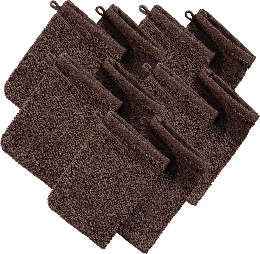 Erwin Müller Waschhandschuh Heidelberg" 10er-Pack braun 15x21 cm"