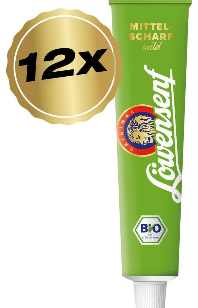 Löwensenf mittelscharf Senf Tube - 12x 200ml Produktbild 
