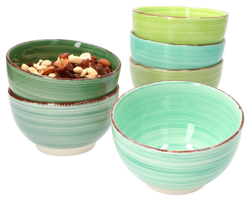 6x Green Müslischalen grüner Landhausstil I Ø 14,2 cm - Produktbild 