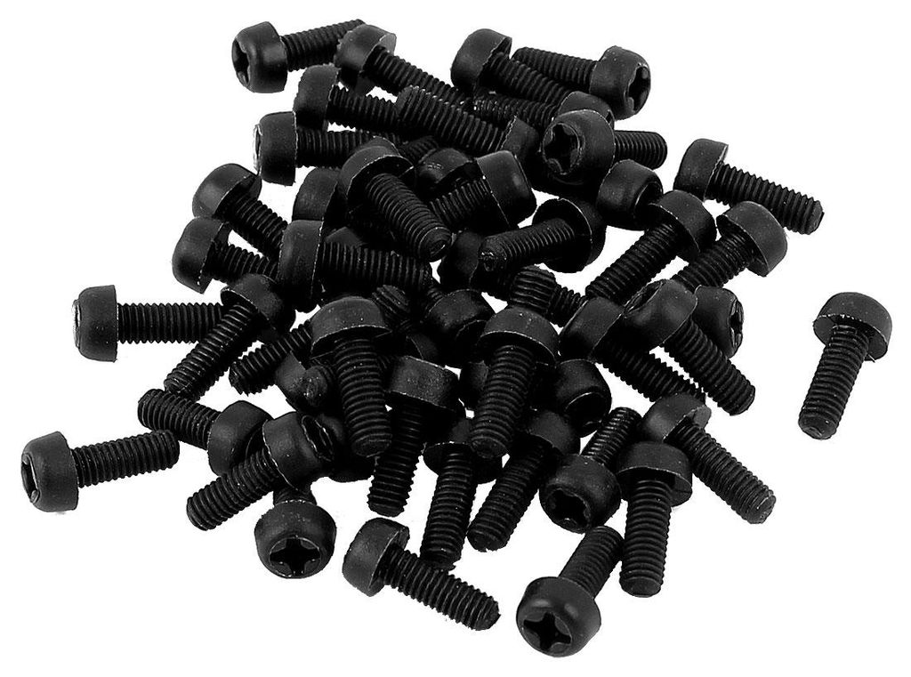M3 x 8mm Nylon Phillips Kreuzflachkopf Maschinenschrauben Schwarz 50 Stš¹ck DE de