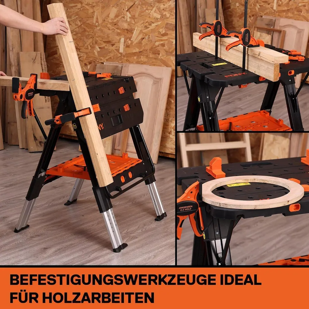 Établi de bricolage pliable multifonction avec étaux et support