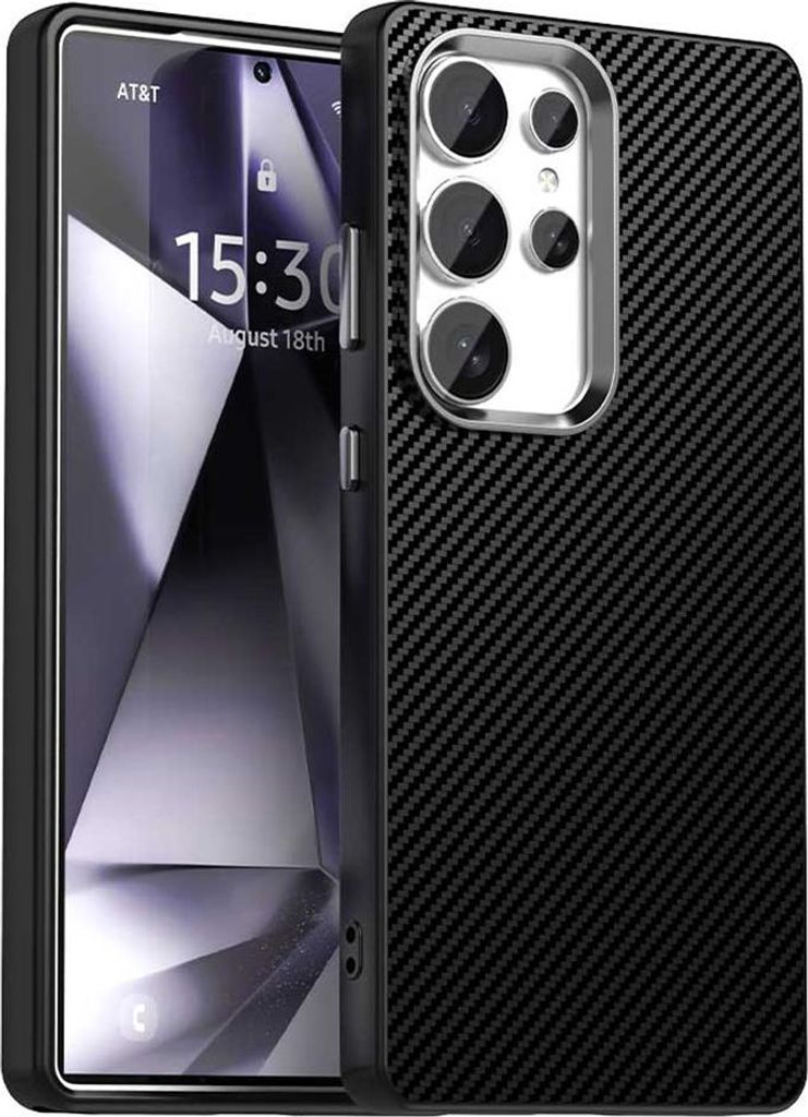 Hülle für Samsung Galaxy S25 Ultra - Phonesta IMD Carbon Fiber Back Cover - Schwarz