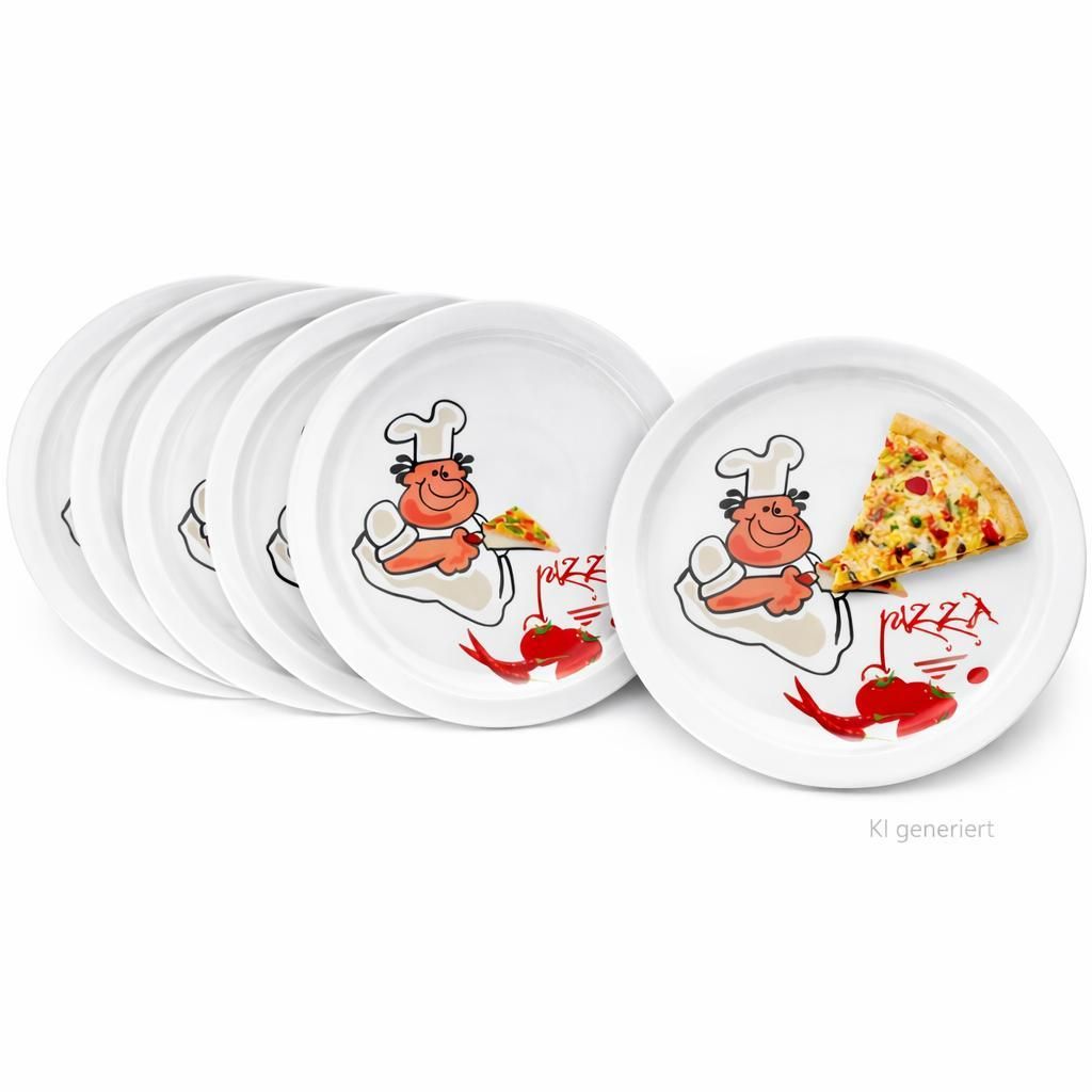 6er Set Alberto Pizzateller Ø30,5cm 6 Personen XL-Teller Platte groß Pizzabäcker