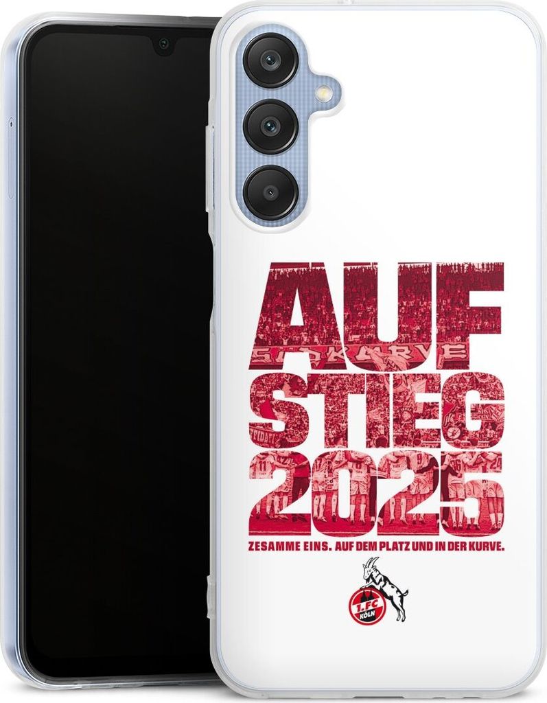 DeinDesign Handyhülle für Samsung Galaxy A25 5G Silikon Hülle Case Smartphone Schutzhülle 1. FC Köln Aufstieg Offizielles Lizenzprodukt
