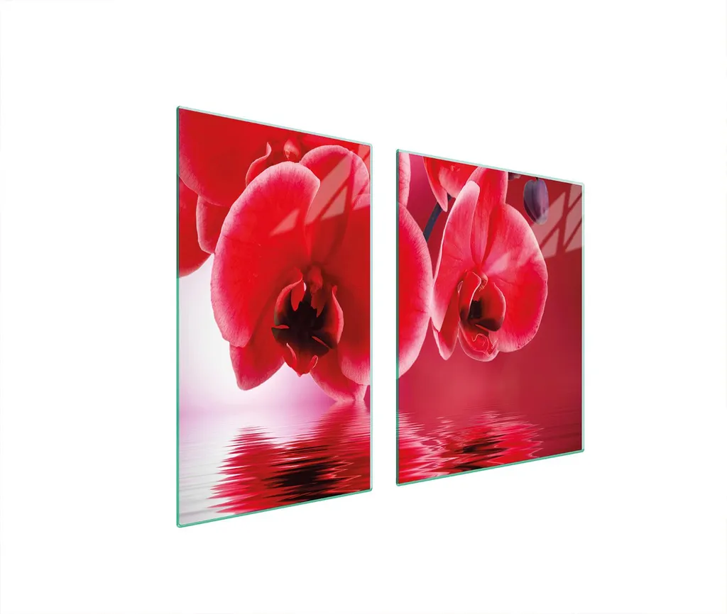 Copriforno Ceramica e Vetro 100x52 Tagliere Design Orchidea