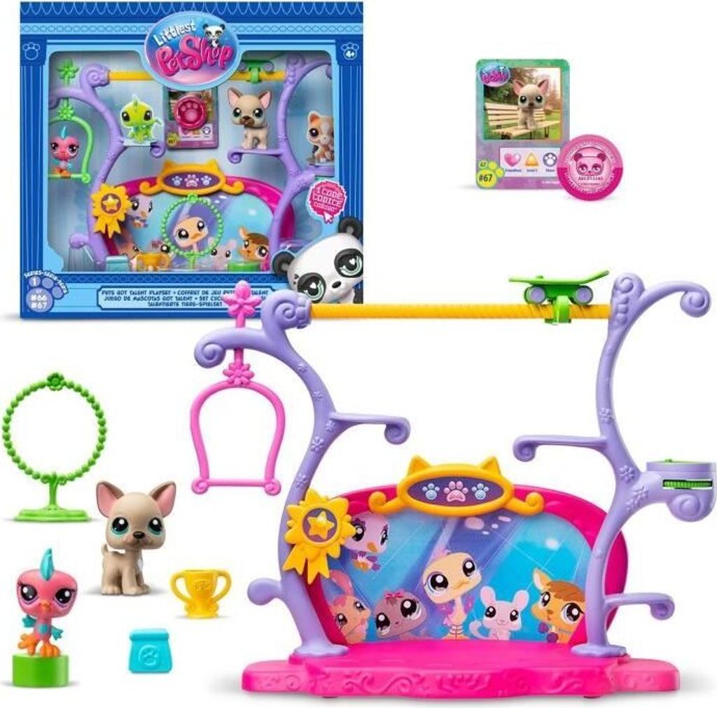Littlest Pet Shop Pets Got Talent Spielset mit 2 Tieren, Dekor und Zubehör, Generation 7