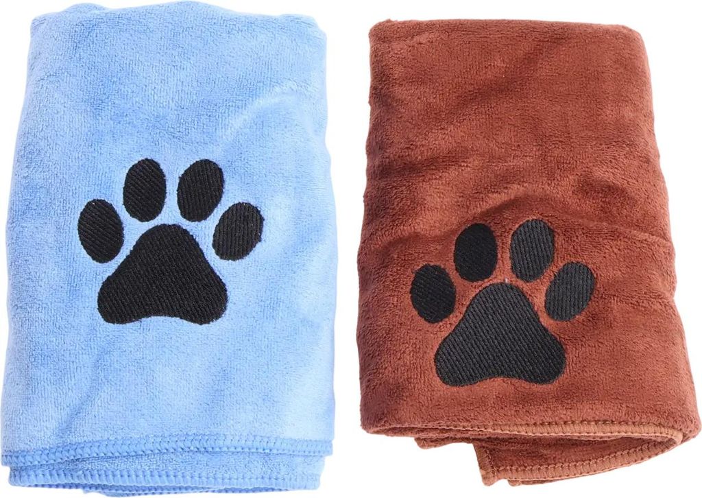 Hundehandtuch, 2er-Pack Hundehandtücher zum Trocknen, schnelltrocknendes Haustier-Badetuch, Mikrofaser, Haustierhandtuch für Hunde, Katzen und an...