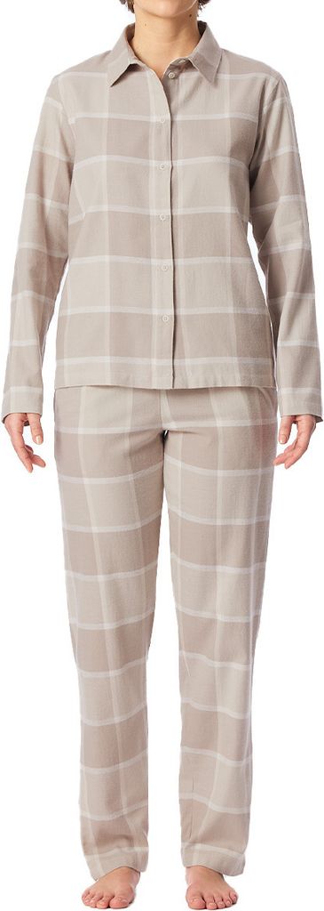 Schiesser Damen Schlafanzug lang beige 48