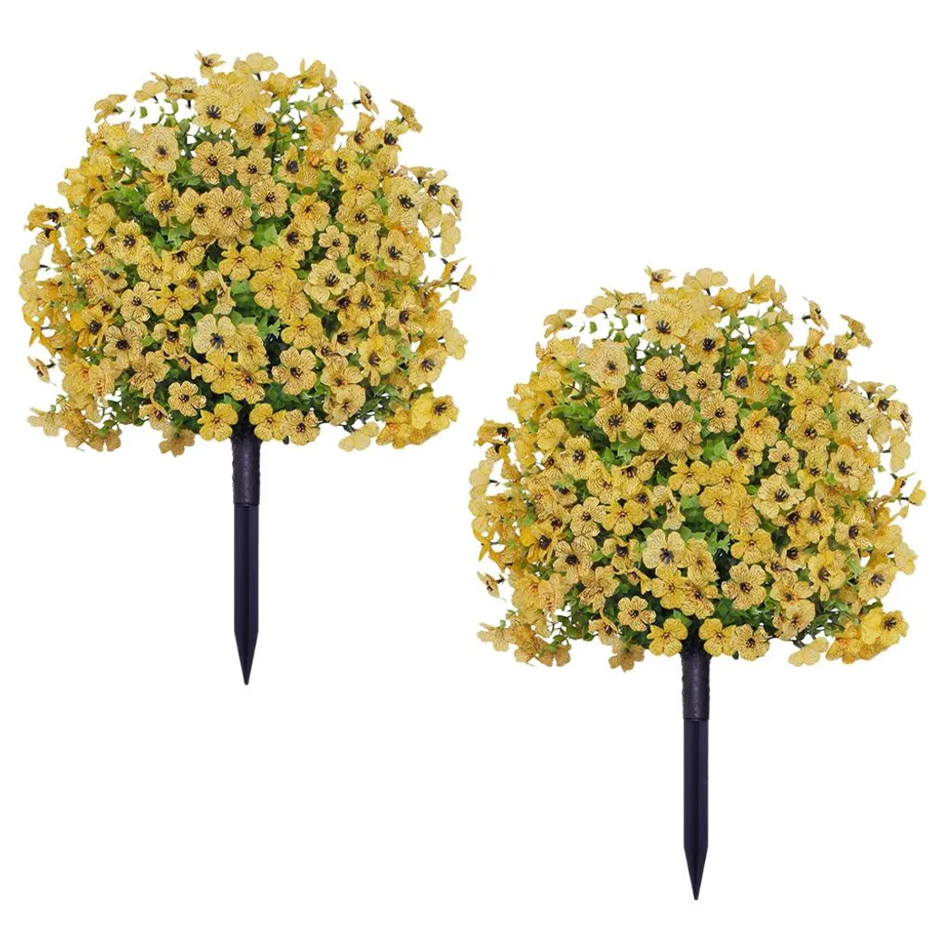 Plantes Artificielles Arbustes Résistants aux Intempéries Set de 2 pcs