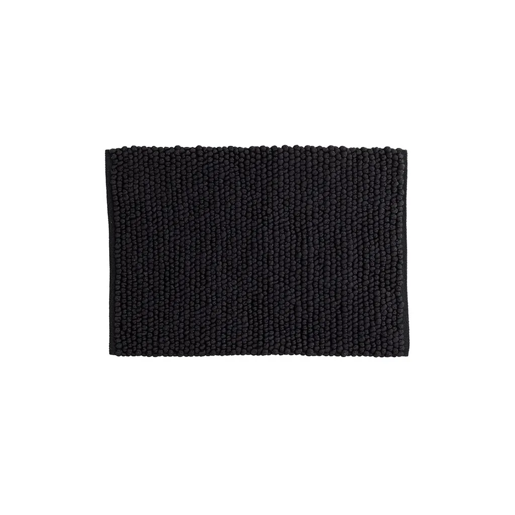 Tapis de bain noir Wilmer 80x50 cm rectangulaire pour salle de bain