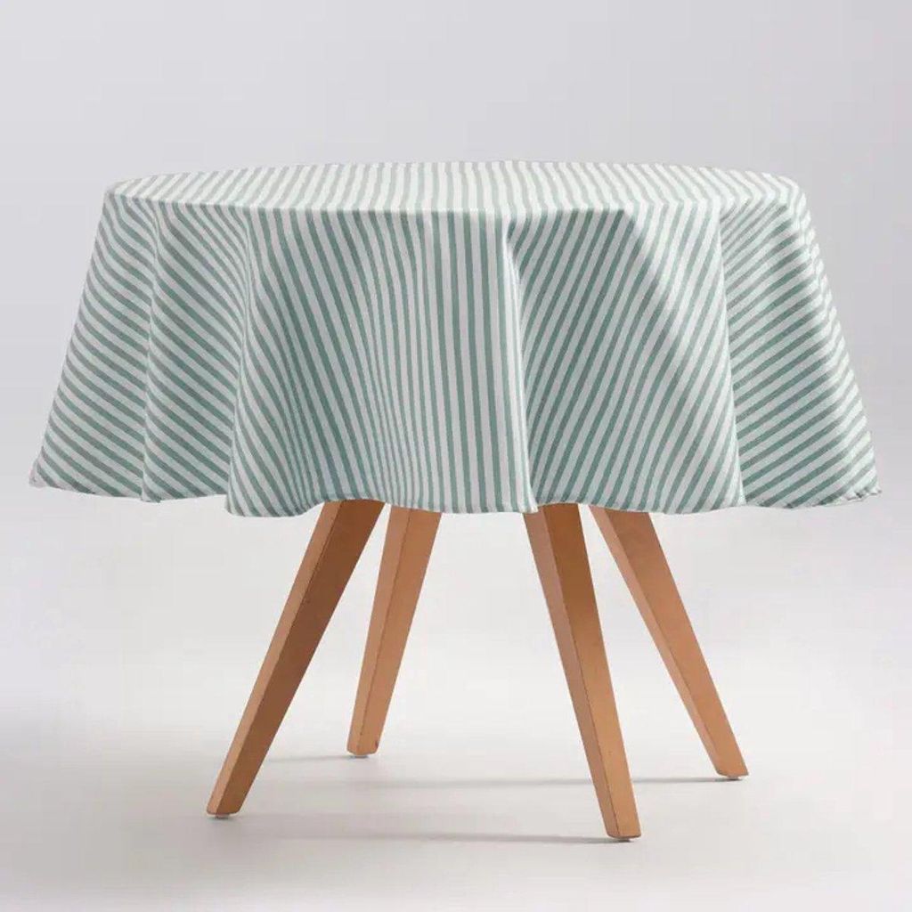 GAMUSI ARENZA Round Tablecloth 155x155 cm Seawater – Stain-Resistant Baumwolle/Polyester Table Cover – – Washable