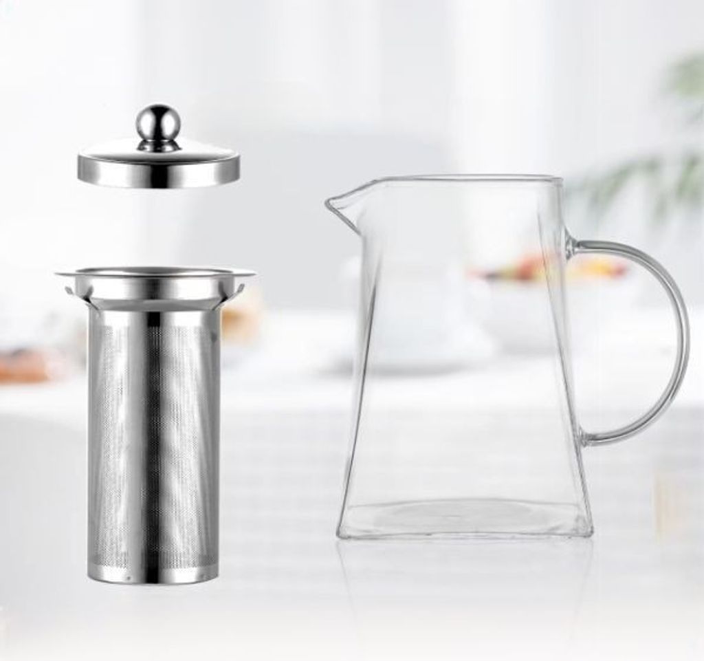 Luxshiny Teekannen-Ersatzdeckel Aus Glas – 3-teiliges Set Mit Siebdeckel, Transparent, 7,5 X 7,5 X 5 Cm