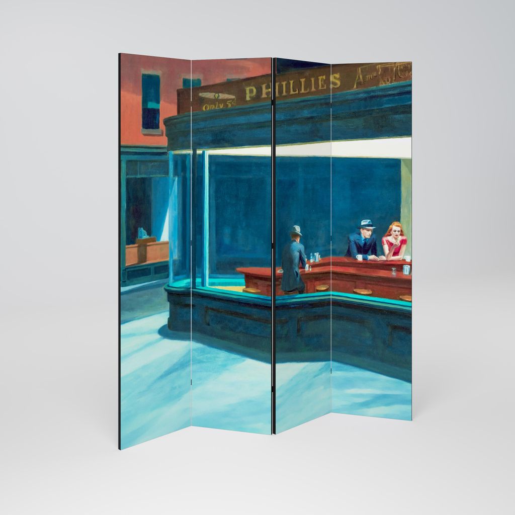 SpaceRebels Paravent Raumteiler - 4-teilig Raumtrenner, Druck 2-Seite - Raumtrenner - Trennwand Wohnung - Room Divider - Spanische Wand Deko Modern...